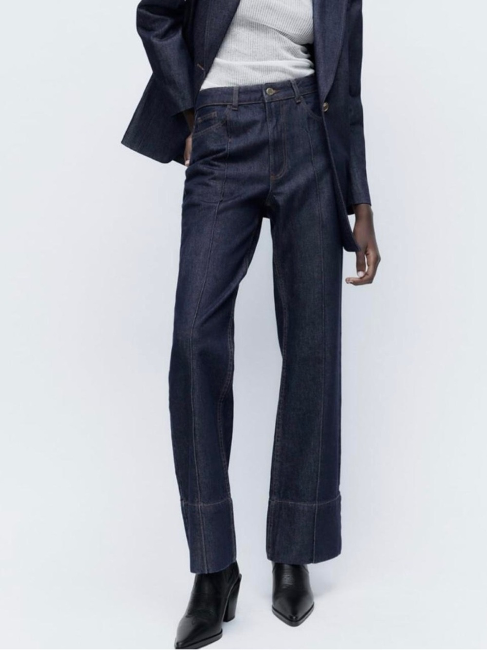 Zara High-Rise Front Seam Z1975 Jeans
